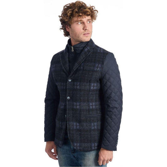 Roberto Pepe Luxury Blue Wool Men Jacket RO-24674-IT48 | M