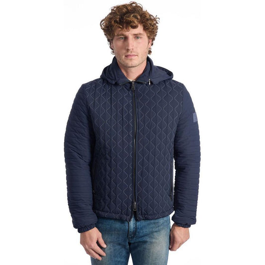 Roberto Pepe Luxury Blue Polyamide Men Jacket RO-24673-IT48 | M