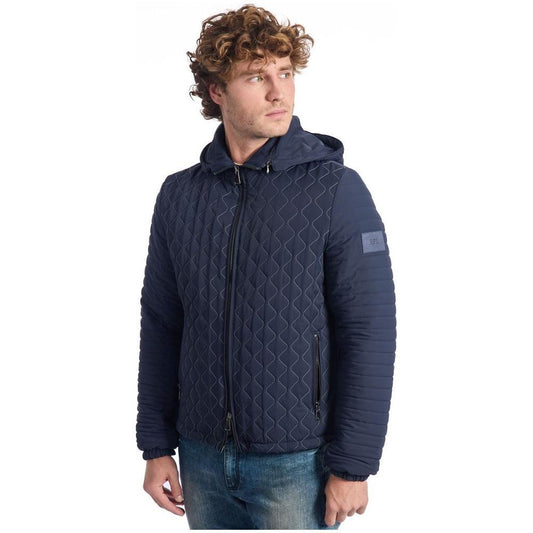 Roberto Pepe Luxury Blue Polyamide Men Jacket RO-24673-IT48 | M