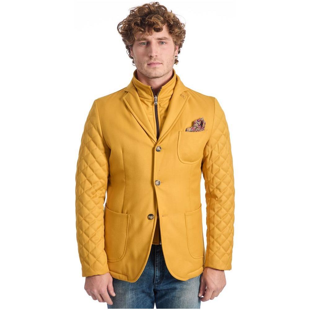 Roberto Pepe Luxury Yellow Viscose Jackets & Coat