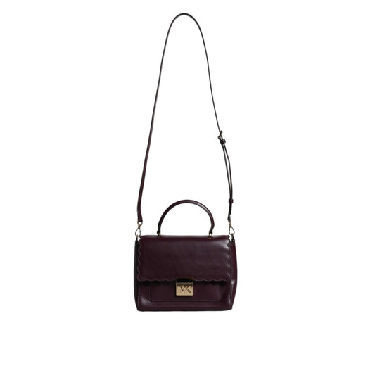 Michael Kors Purple Leather Logo Plaque Crossbody MINDY Satchel Bag