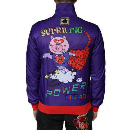 Dolce & Gabbana Purple YEAR OF THE PIG Full Zip Bomber Jacket