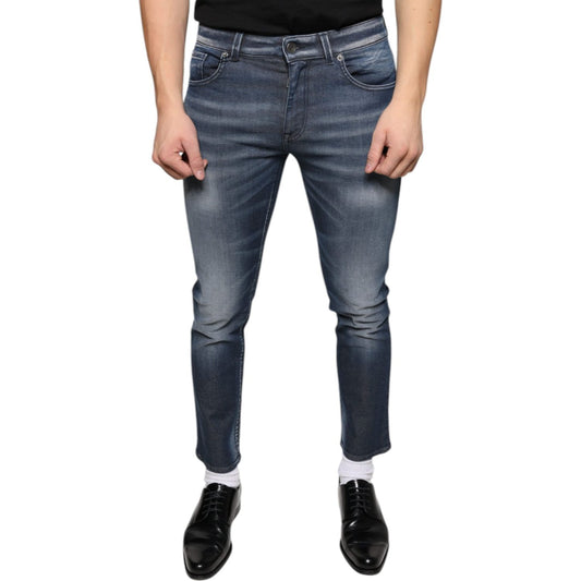 Dolce & Gabbana Dark Blue Washed Cotton Skinny Denim Jeans PAN74887-44