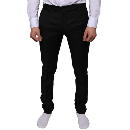 Dolce & Gabbana Black Wool Skinny Dress Formal Pants PAN75322-46