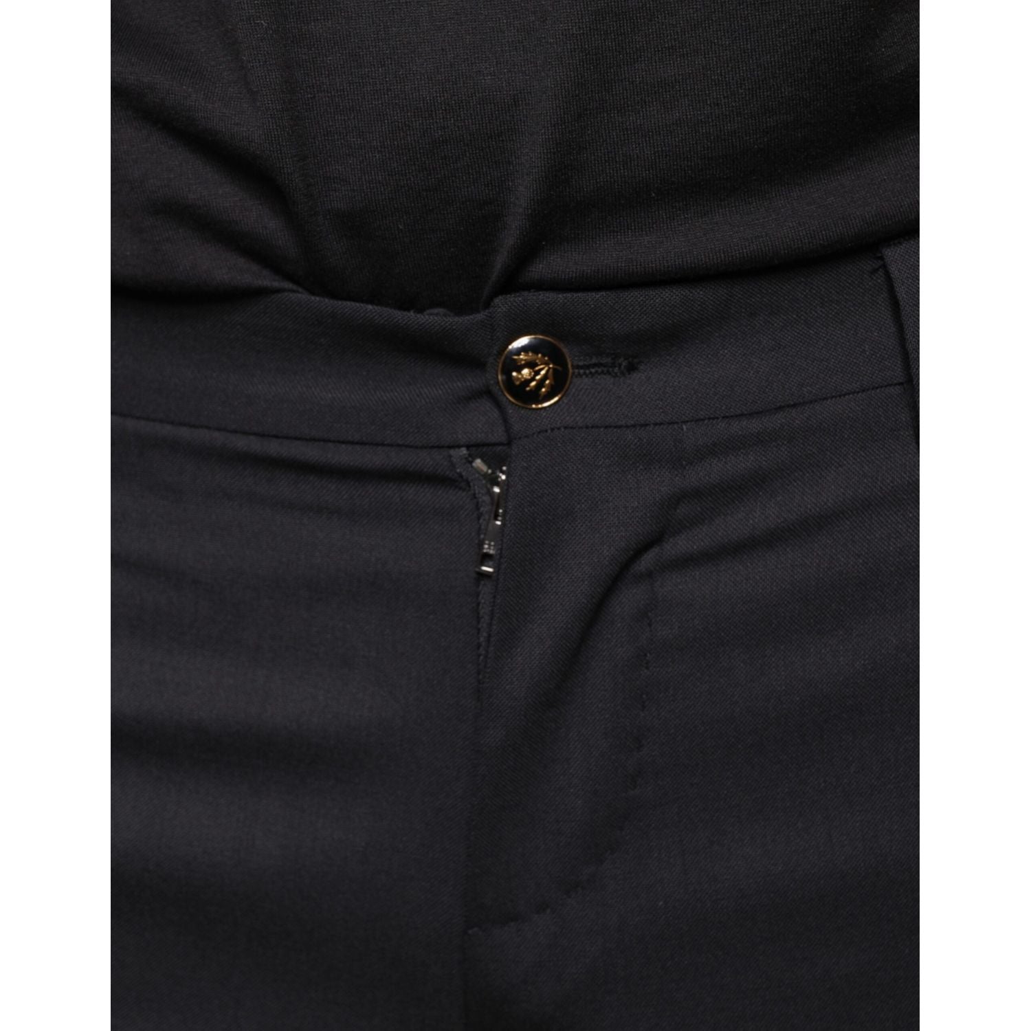 Dolce & Gabbana Black Wool Skinny Men Dress Pants