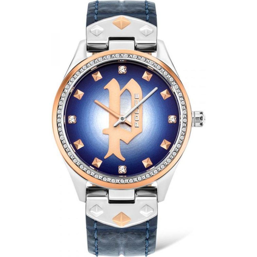 Police Blue Leather Watch POPL16029MSTR03AC