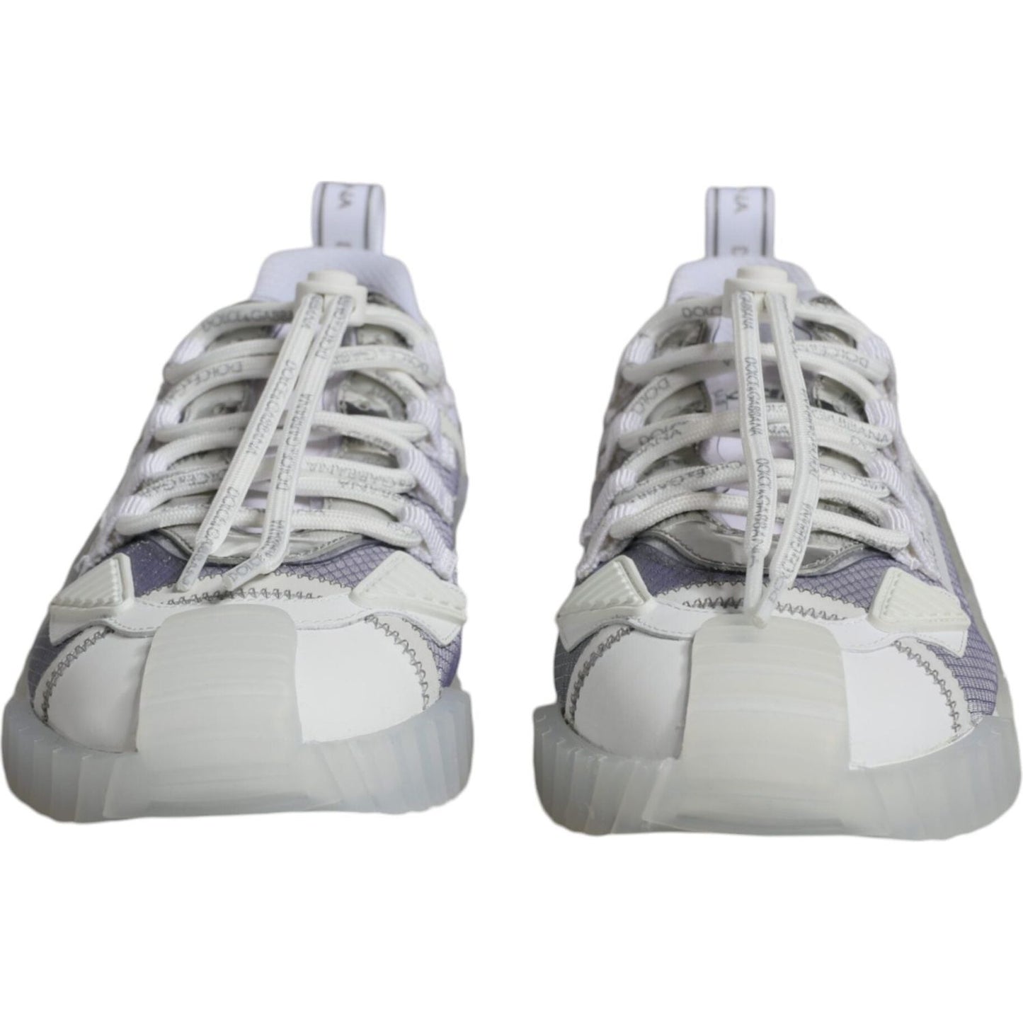 Dolce & Gabbana White Silver Low Top NS1 Sneakers Shoes MV6238-43