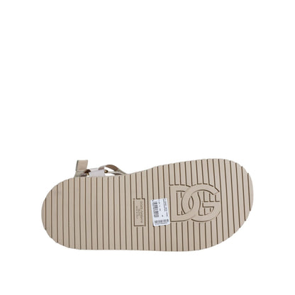 Dolce & Gabbana Beige Nappa Devotion Strap Men Sandals Shoes