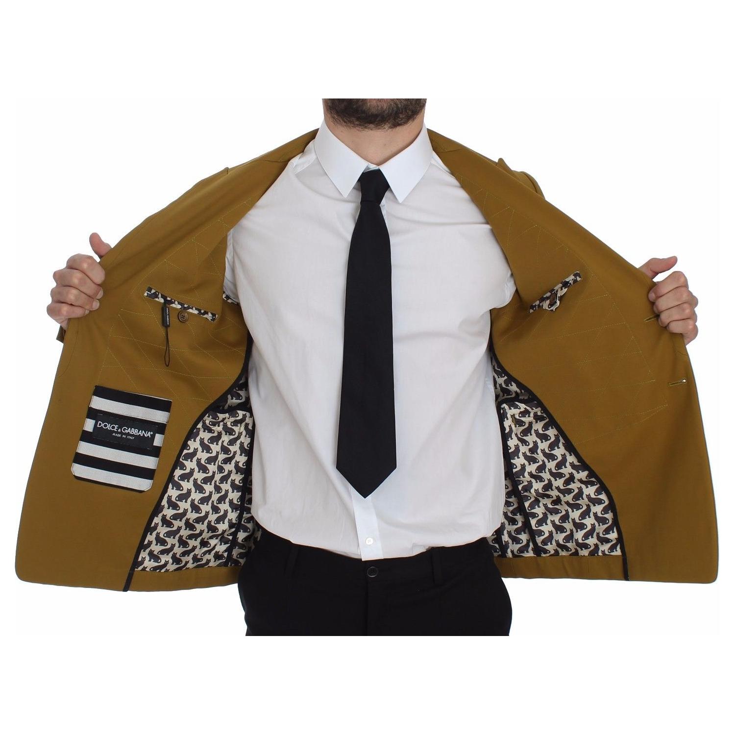 سترة كاجوال أنيقة من مزيج القطن باللون الأصفر من دولتشي آند غابانا