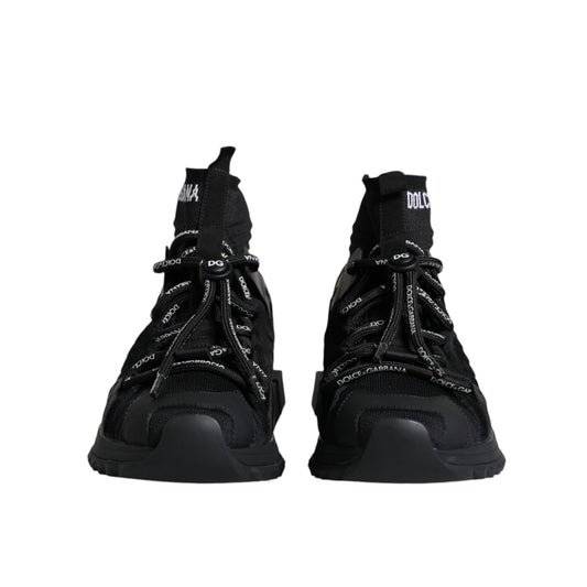 Dolce & Gabbana Black Sorrento Socks Logo Sneakers Shoes