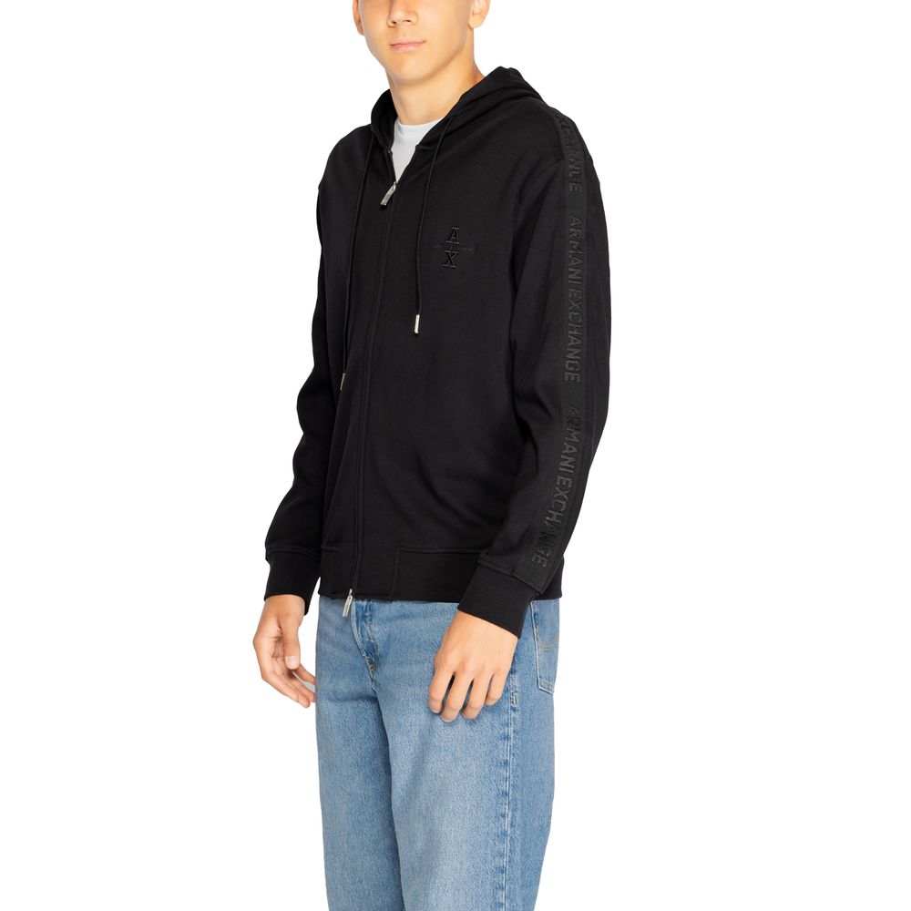 Armani Exchange Black Cotton Hoodie