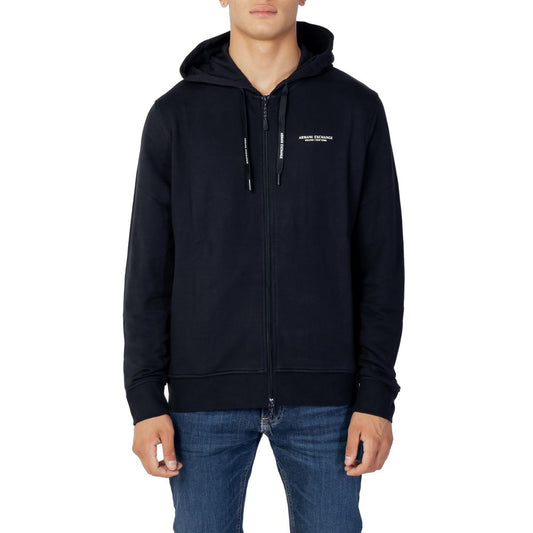 Armani Exchange Blue Cotton Hoodie