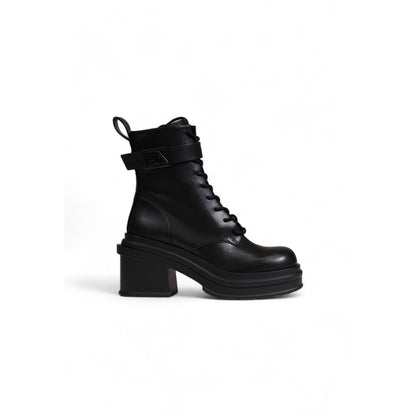 Armani Exchange Black Polyester Lace-Up Boots