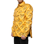 Dolce & Gabbana Yellow Logo Padded Buttoned Blouson Jacket