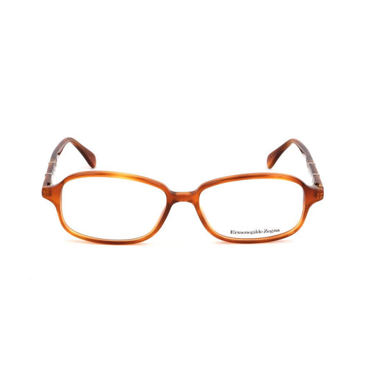 Ermenegildo Zegna Brown Plastic Frames unisex eyeglasses with 52/15/140mm dimensions, stylish and durable design