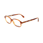 Ermenegildo Zegna Brown Plastic Frames VZ35010711 unisex glasses with 52/15/140 mm measurements, classic brown hue.