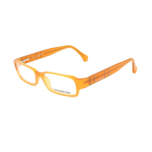 Ermenegildo Zegna Yellow Plastic Frames unisex glasses, size 51/15/135 mm, stylish plastic material eyewear in vibrant yellow color.