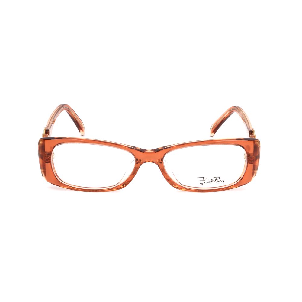 Emilio Pucci Orange Plastic Frames with clear lenses and rectangular shape, model EP2672830, perfect for stylish women.