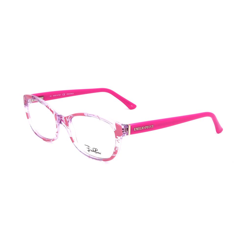 Emilio Pucci Multicolor Plastic Frames in pink, stylish women's eyeglasses with 53/15/135mm dimensions, made from durable plastic material.