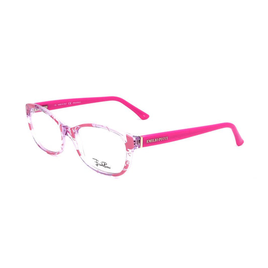 Emilio Pucci Multicolor Plastic Frames in pink, stylish women's eyeglasses with 53/15/135mm dimensions, made from durable plastic material.