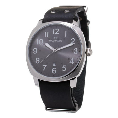 Folli Follie Black Leather Watch