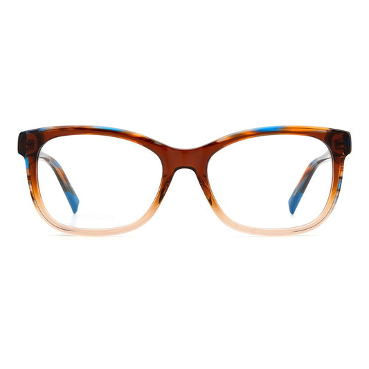Missoni Brown Acetate Frames in brown horn, women's eyewear MIS-0090-EX4 featuring sleek design and durable acetate material.