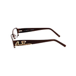Side view of hazelnut Emilio Pucci Bicolor Metal Frames, showcasing elegant design and detailed temples. Size: 50/17/135 mm.