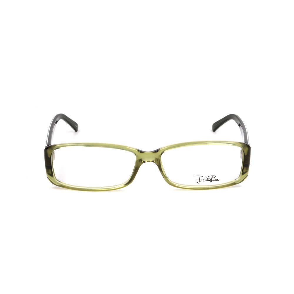 Front view of Emilio Pucci Multicolor Plastic Frames for women, model EP2658320, with 53/14/130 mm dimensions and multicolored print.