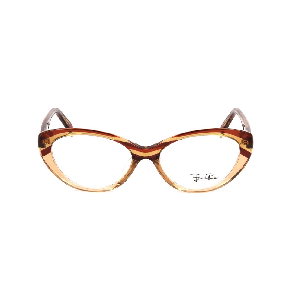 Emilio Pucci Bicolor Plastic Frames in hazelnut color, cat-eye style with size 51/16/135mm, made from durable plastic for women.