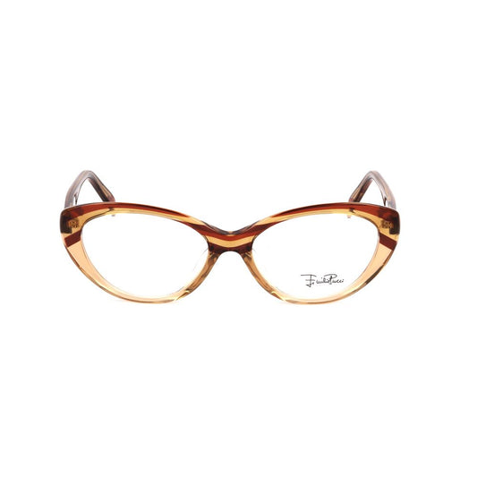 Emilio Pucci Bicolor Plastic Frames in hazelnut color, cat-eye style with size 51/16/135mm, made from durable plastic for women.