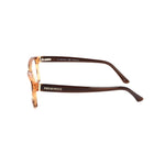 Side view of Emilio Pucci Bicolor Plastic Frames in hazelnut, displaying the lens, bridge, and temple measurements 53/15/135mm.