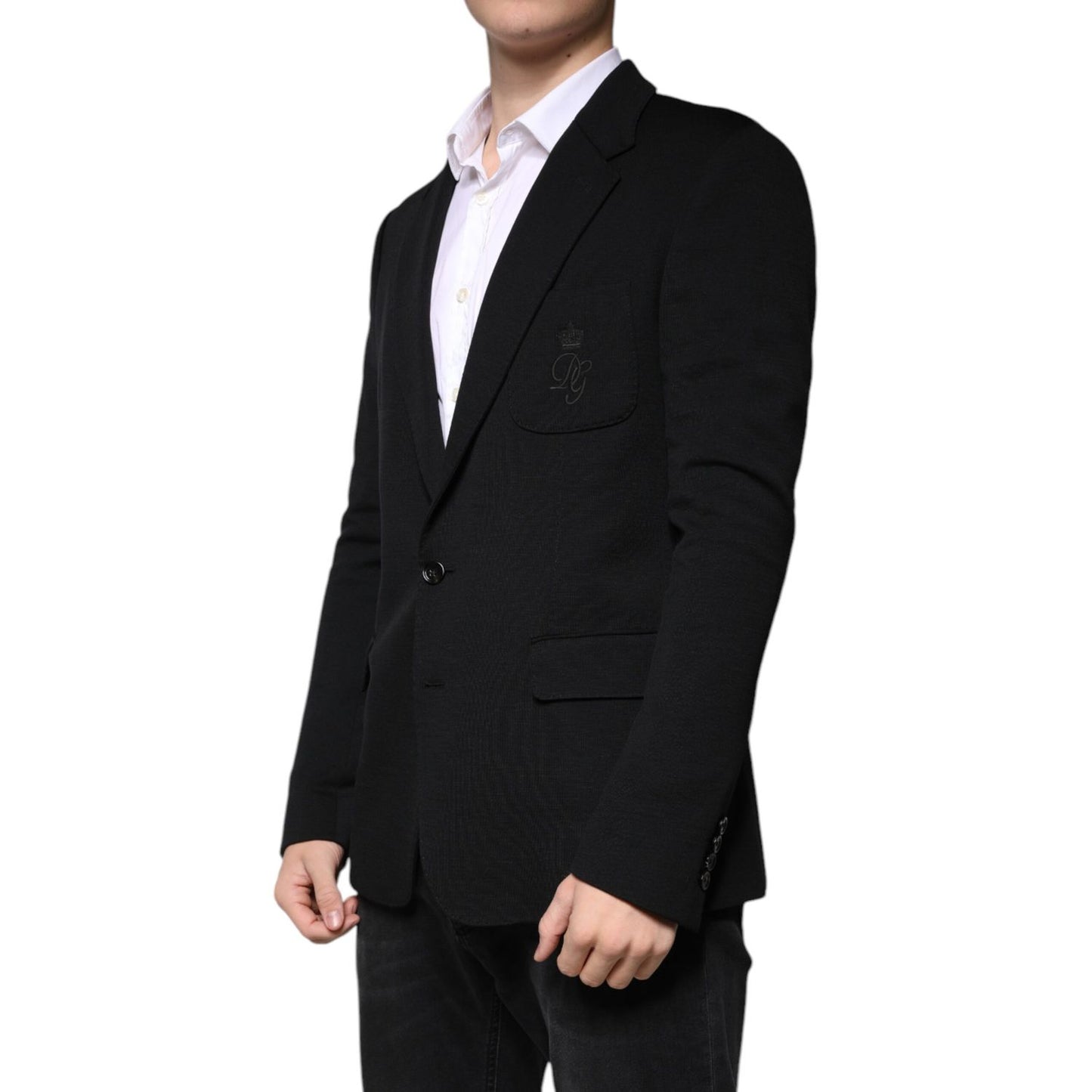 Dolce & Gabbana Black Wool Single Breasted Formal Blazer