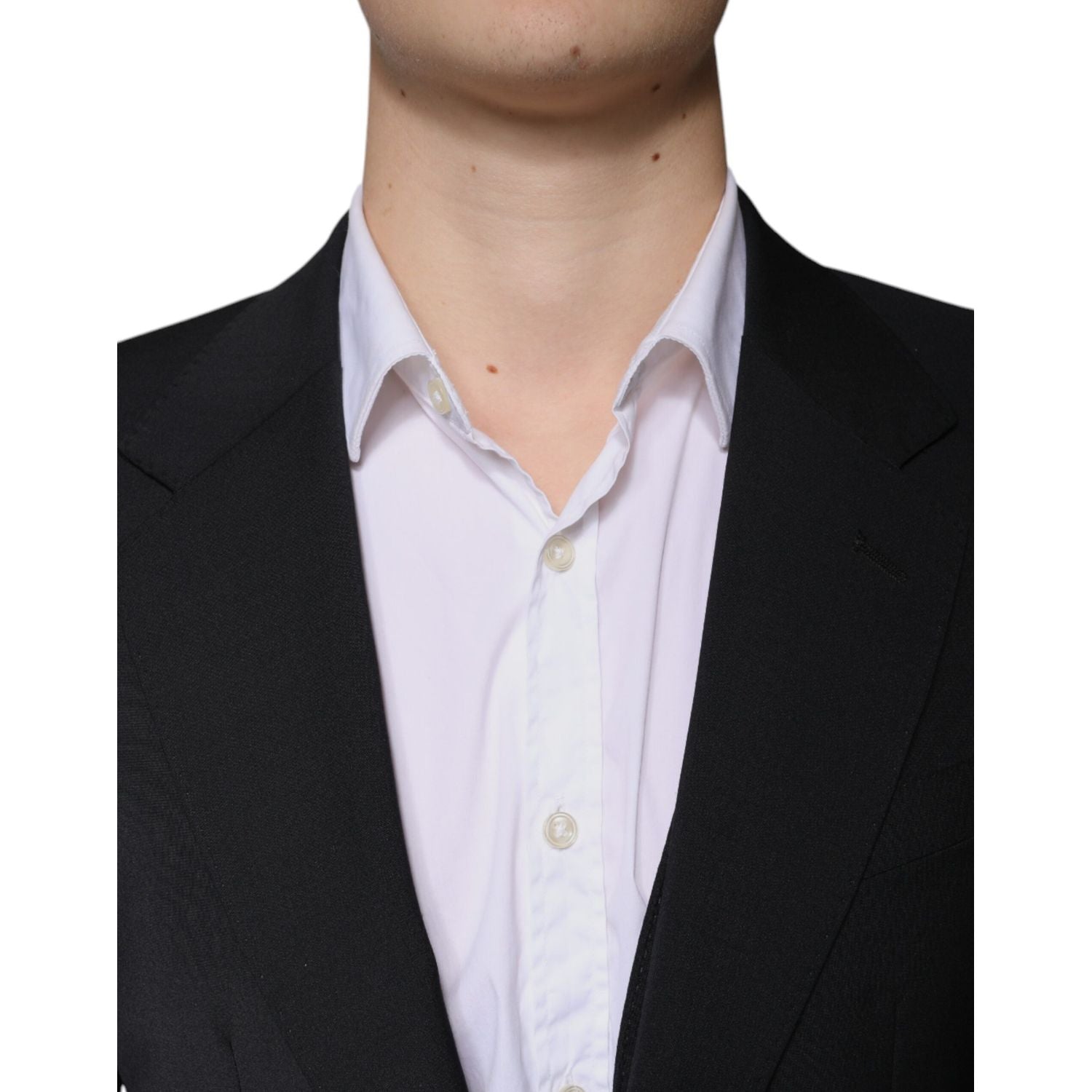 Dolce & Gabbana Black Wool 3 Piece Slim Fit Formal Men Suit