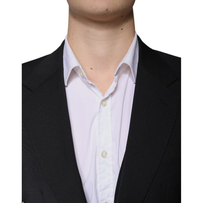 Dolce & Gabbana Black Wool 3 Piece Slim Fit Formal Men Suit