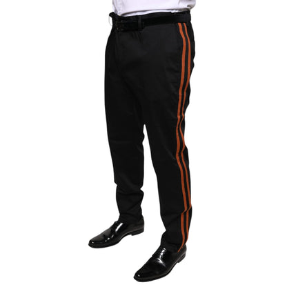 Dolce & Gabbana Black Cotton Stretch Skinny Men Dress Pants