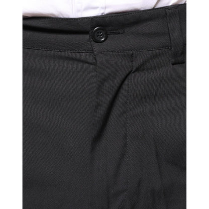 Dolce & Gabbana Black Crown Cotton Dress Pants