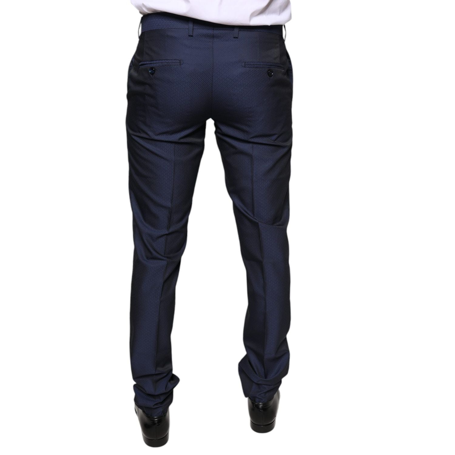 Dolce & Gabbana Blue Polyester Formal Tuxedo Pants