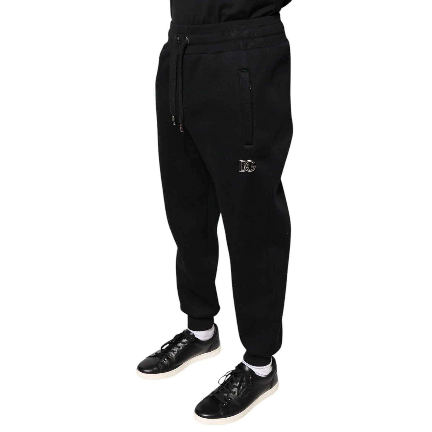 Dolce & Gabbana Black Modal DG Logo Jogger Men Sweatpants Pants