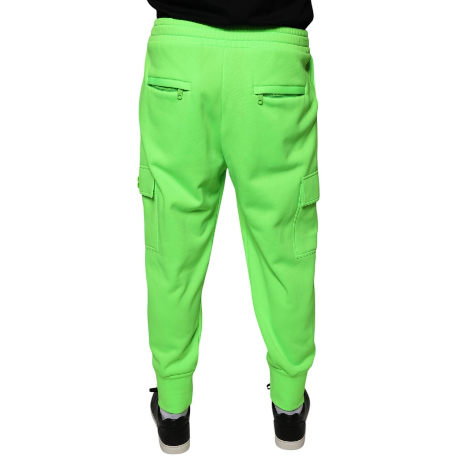Dolce & Gabbana Neon Green Polyester Cargo Jogger Sweatpants Pants