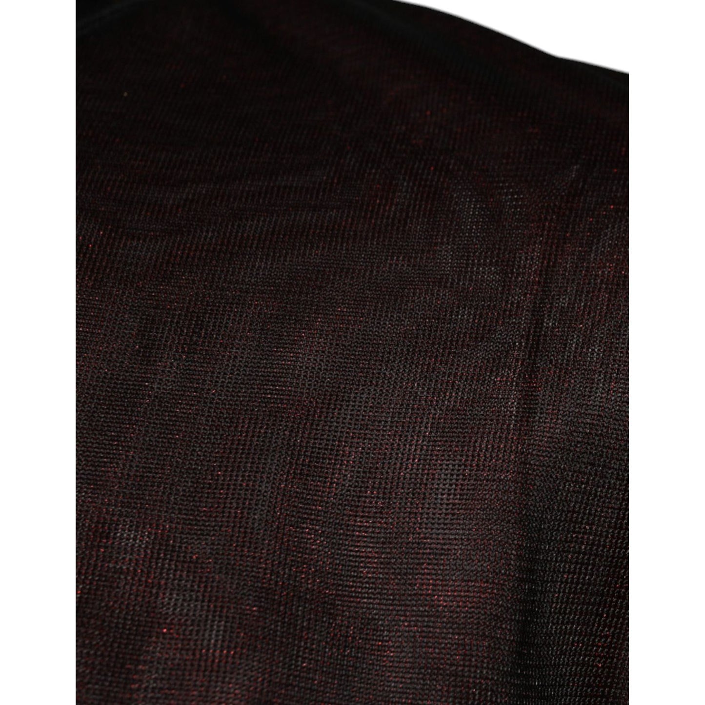 Dolce & Gabbana Maroon Polyester Crew Neck Pullover Sweater