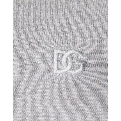 Dolce & Gabbana Light Gray Wool Crew Neck Pullover Sweater