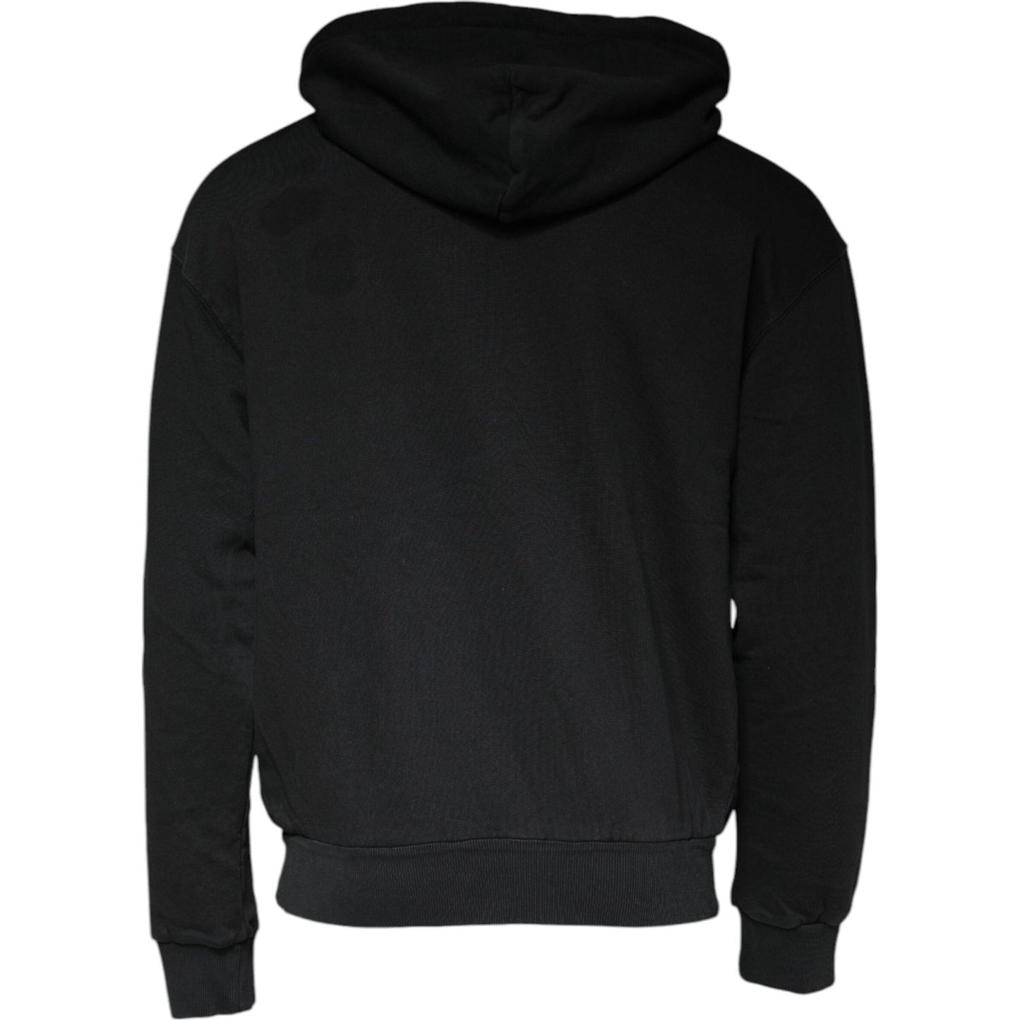 Dolce & Gabbana Black Logo Plaque Hooded Full Zip Sweater