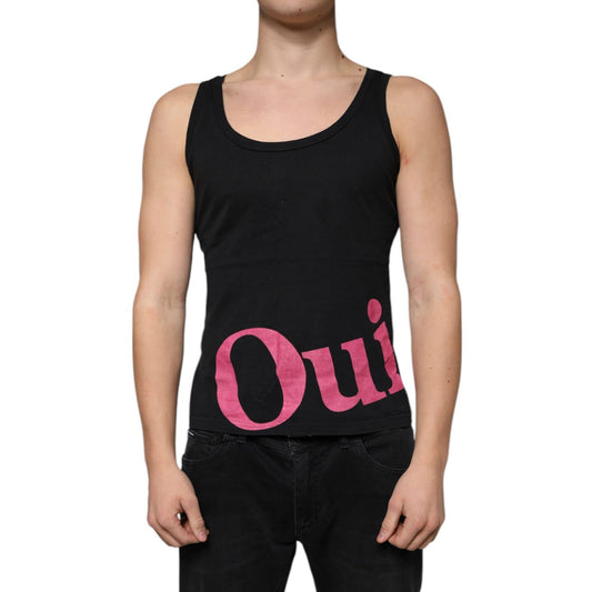 Dolce & Gabbana Black Cotton Tank Sleeveless Men T-shirt