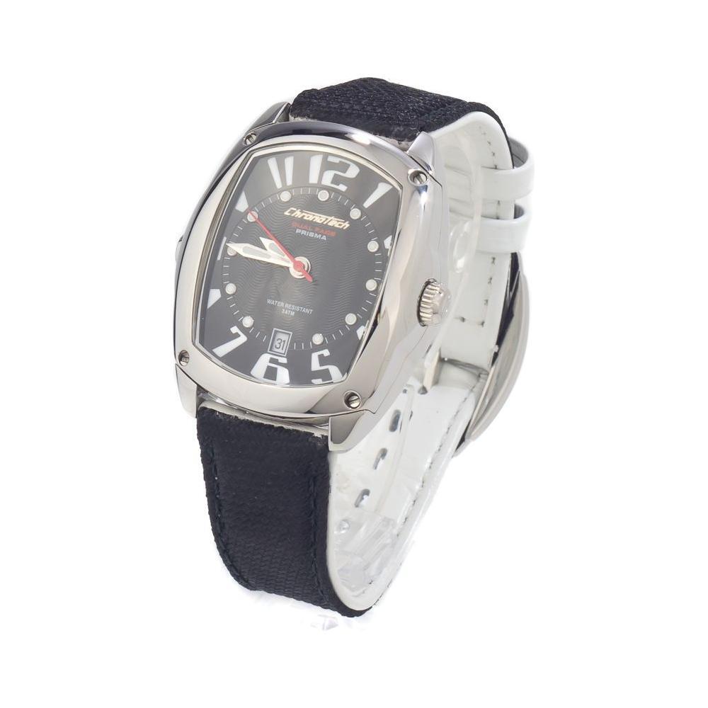 Chronotech Black Leather Watch CHCT7696M01AC