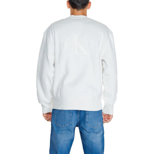 Calvin Klein Jeans White Recycled Cotton Sweatshirt CA-14569700008-IT48 | L