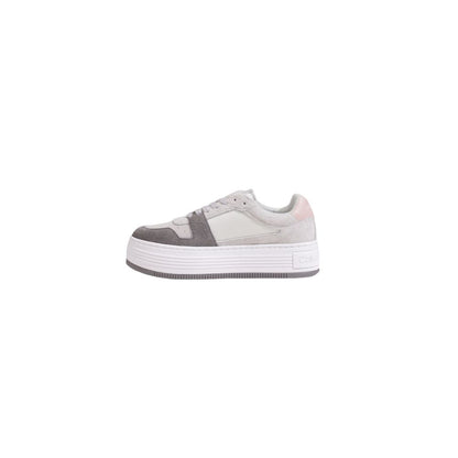 Calvin Klein Jeans Gray Leather Platform Sneakers