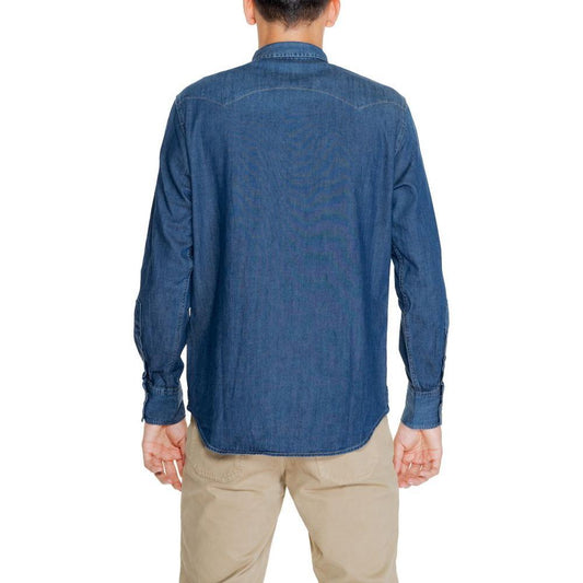 Replay Blue Cotton Shirt RE-14825100237-IT52 | XL