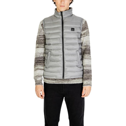 Gianni Lupo Gray Polyamide Sleeveless Jacket