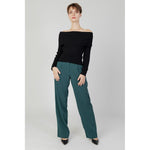 Vila Clothes Green Recycled Polyester Pant VI-13217300148-IT36|XXS