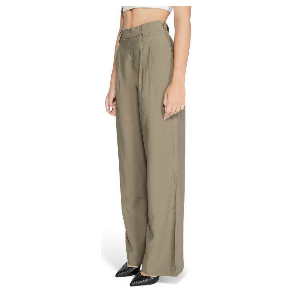 Morgan De Toi Green Cotton Pant MO-14792600149-IT40|S
